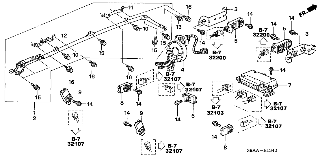 Honda 83246-S9A-J10 Bracket, FR. Grab Rail