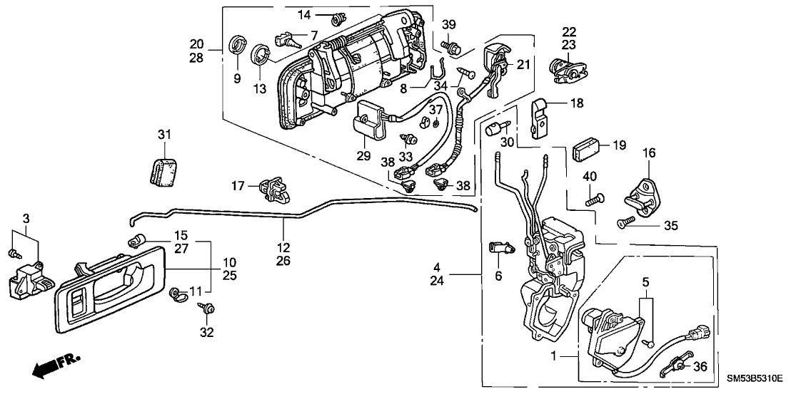 Honda 72140-SM5-A11ZG Handle Assy., R. FR. (Outer) *YR94M* (SEATTLE SILVER METALLIC)