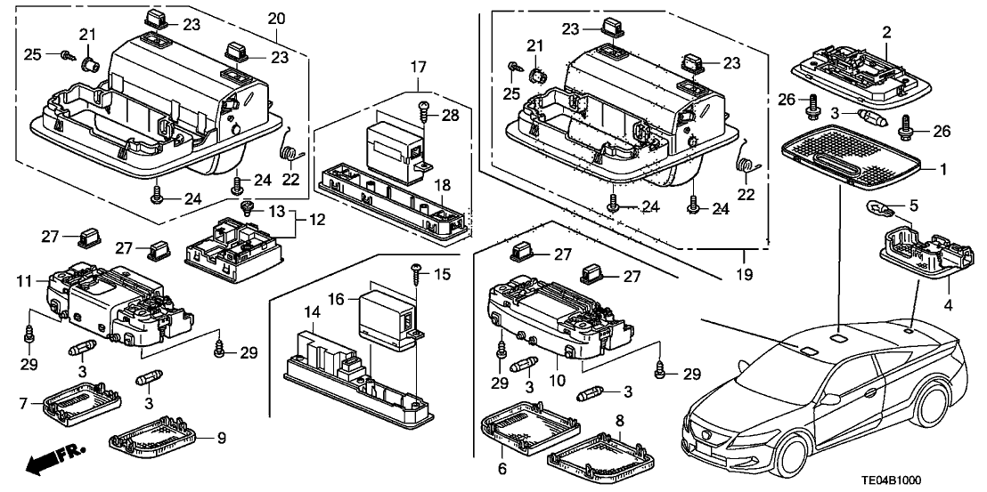 Honda 36650-TA0-A01ZB Homelink, Anc *YR327L* (PEARL IVORY)