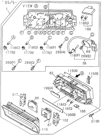 Honda 8-97131-115-0 Circuit, Cluster Meter Printed