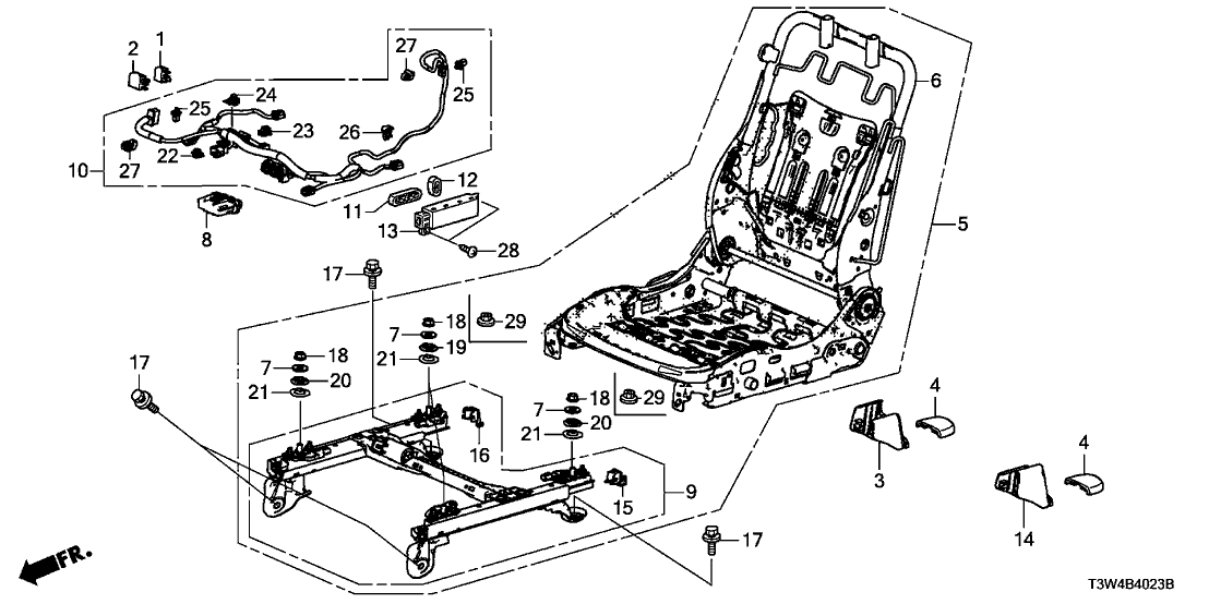 Honda 81126-T2G-L43 Frame, R. FR. Seat