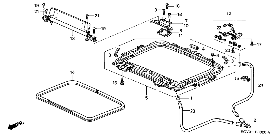 Honda 85101-SCV-A01 Stopper, Hatch Glass