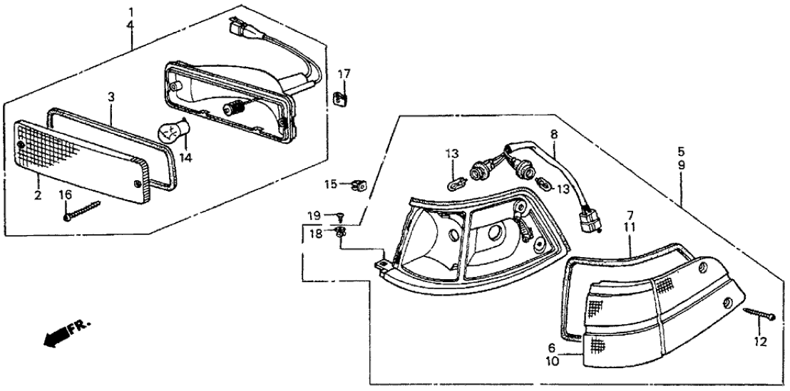 Honda 33300-SB0-672 Light Assy., R. FR. Combination