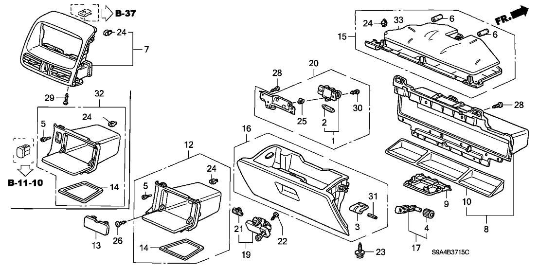 77342-S9A-A01ZB Honda Mat, Center Tray *YR202L* (DARK SADDLE)