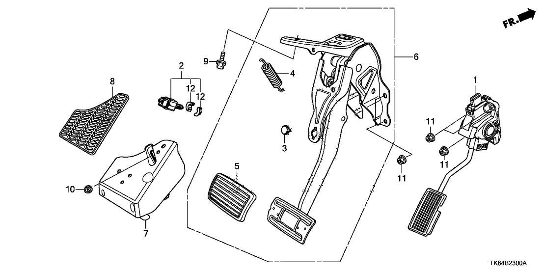 Honda 46991-TK8-A02 Bracket Assy., Footrest