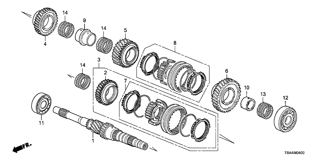 Honda 23626-5C8-305 Sleeve Set, Synchronizer (5-6)