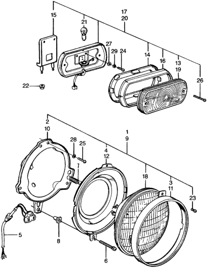 Honda 33101-634-661 Case, R. Headlight