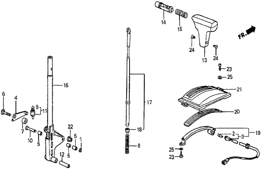 Honda 54135-SB0-770 Lever, Select