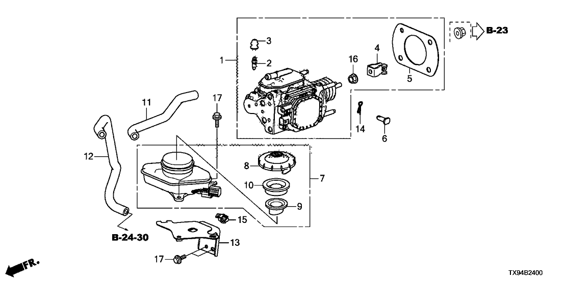 Honda 46674-TX9-A00 Bracket, Brake Reserve Tank