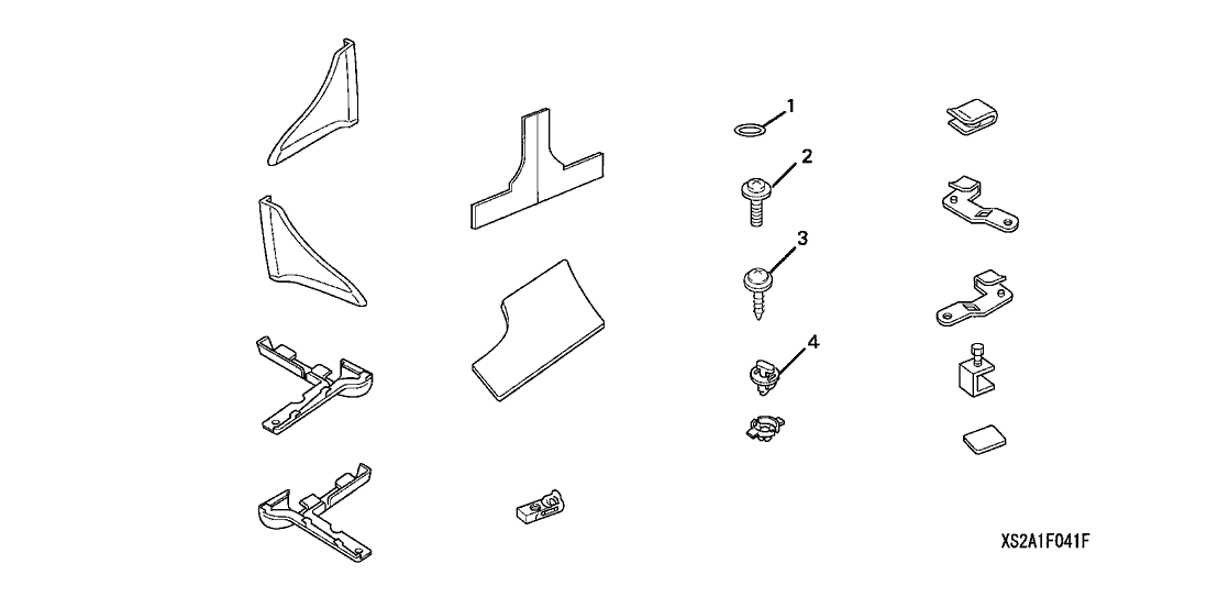 Honda 08F04-S2A-123F Strakes, Side *NH565* (GRAND PRIX WHITE)