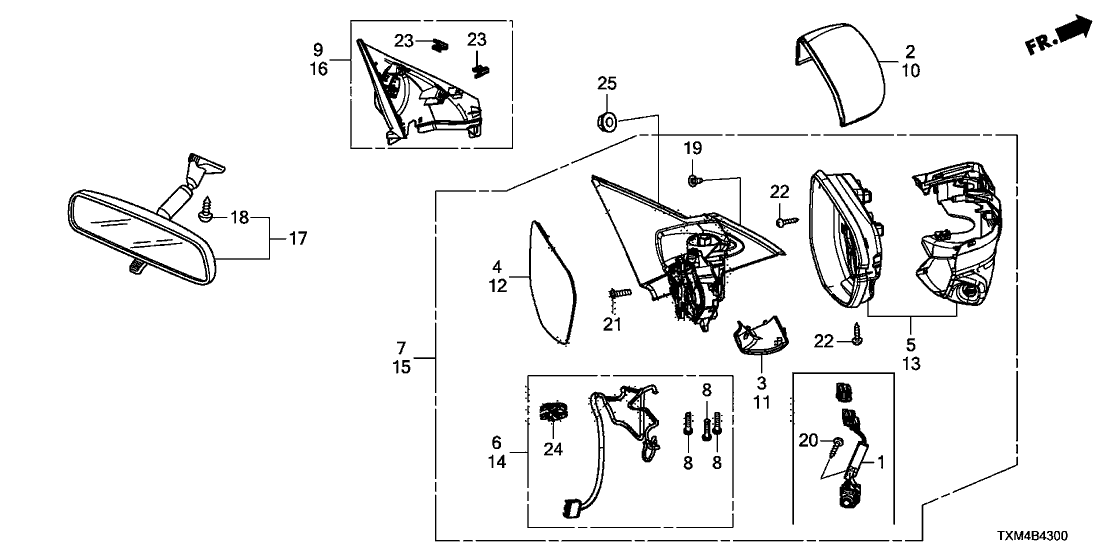 Honda 76255-TXM-A01 SET L, HOUSING