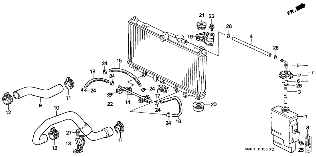 Honda 19519-PT0-900 Clamp, Hose (Lower)