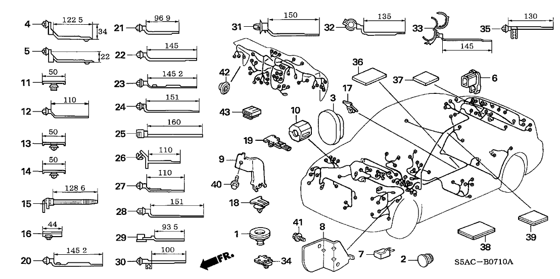 Honda 32126-S5A-000 Grommet, Hole Seal