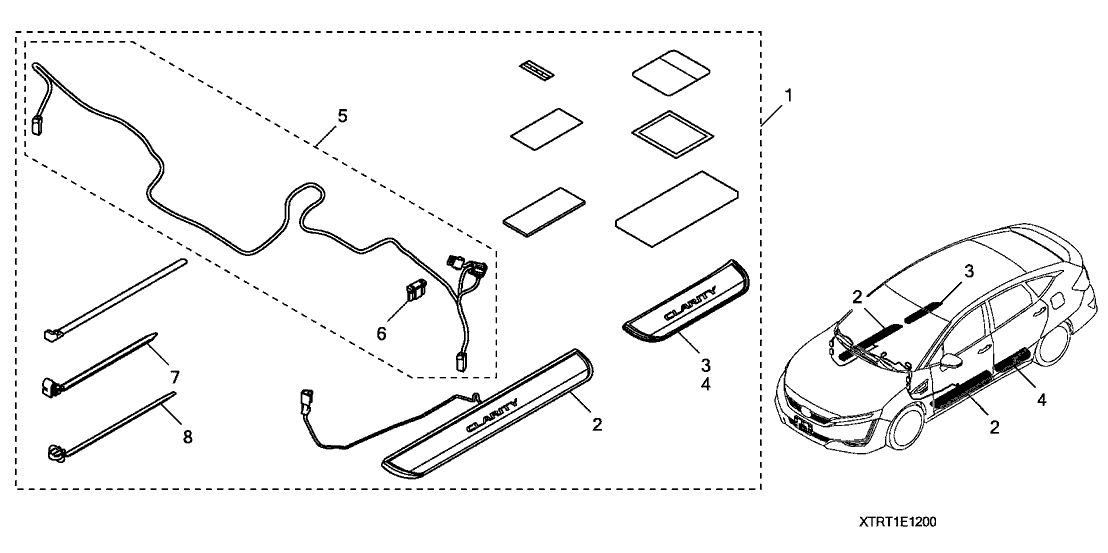 Honda 08E12-TRT-00030 Harness, Step