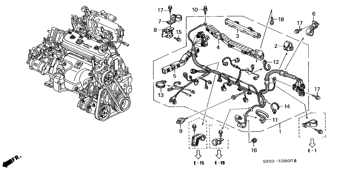 Honda 32110-P1E-A60 Wire Harness, Engine