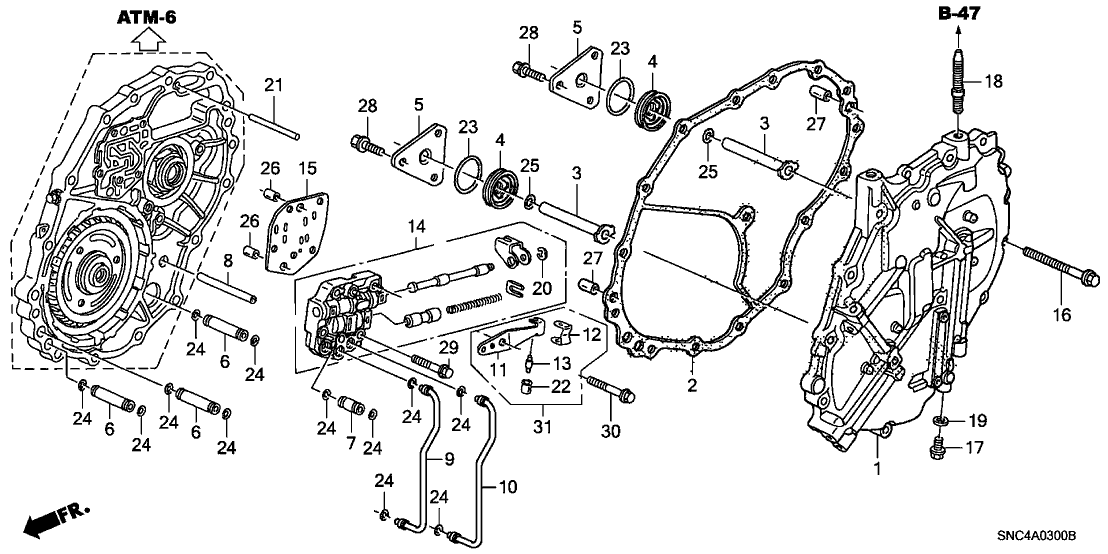 Honda 22772-RPS-000 Pipe B, Manual Valve Body