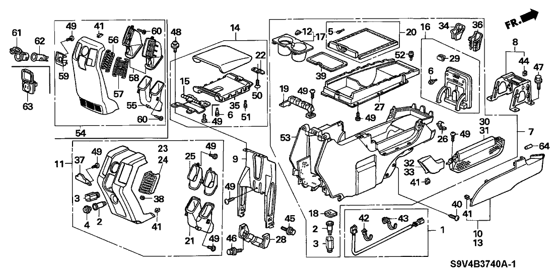 Honda 83438-S9V-A01ZA Console Assy., Center *G59L* (MEDIUM FERN)