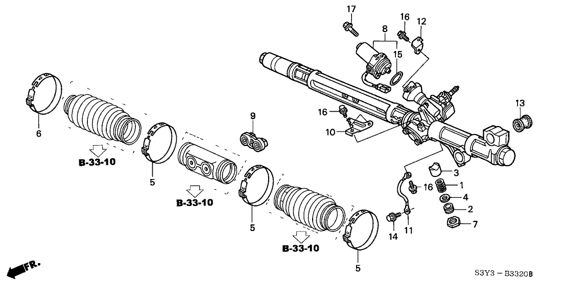 Honda 53416-S3Y-003 Guide, Steering Rack