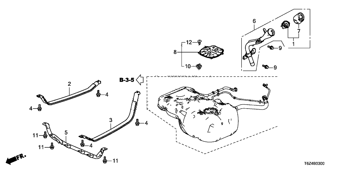 Honda 17650-T6Z-A11 PIPE, FUEL FILLER