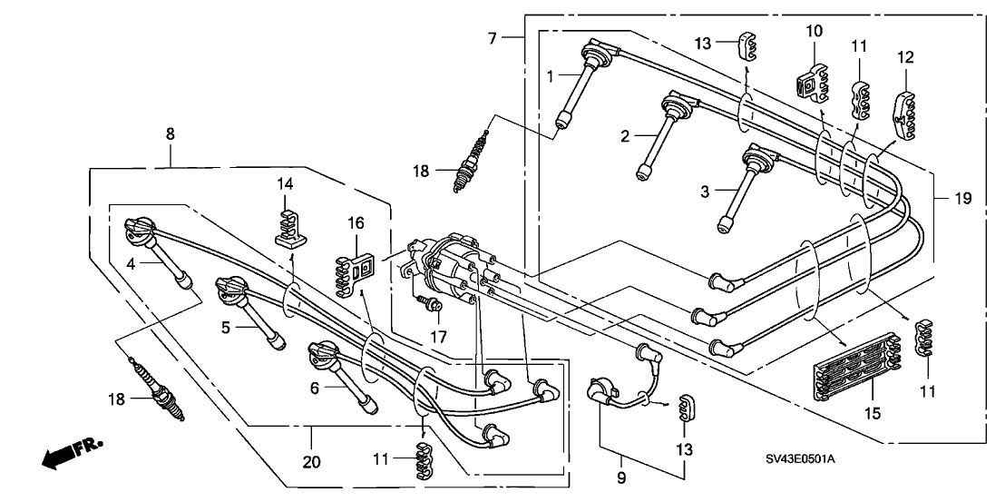 Honda 32769-PH7-000 Clamp B, Ignition Wire