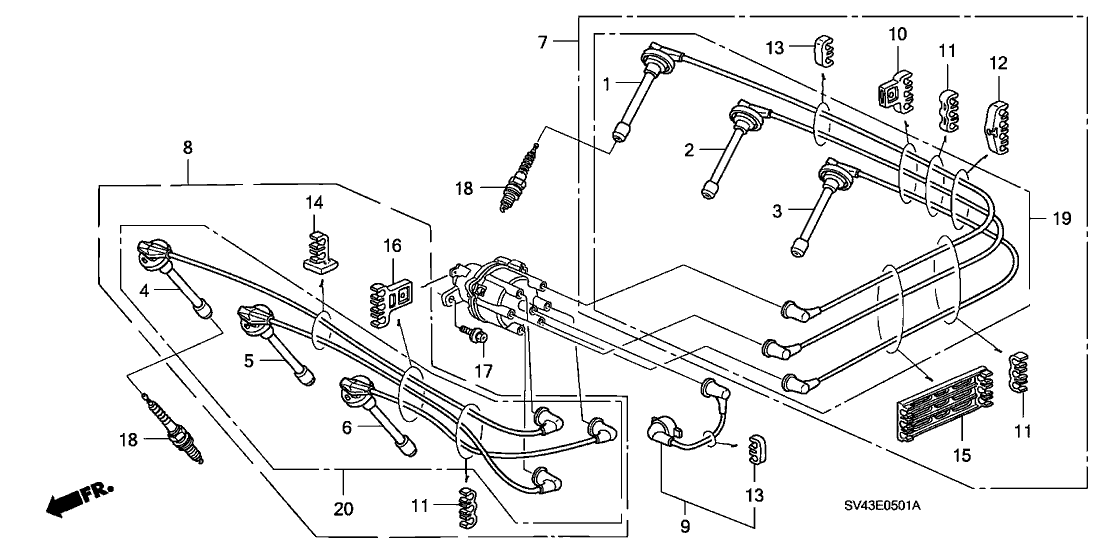 Honda 32720-P0G-A00 Wire, RR. Ignition