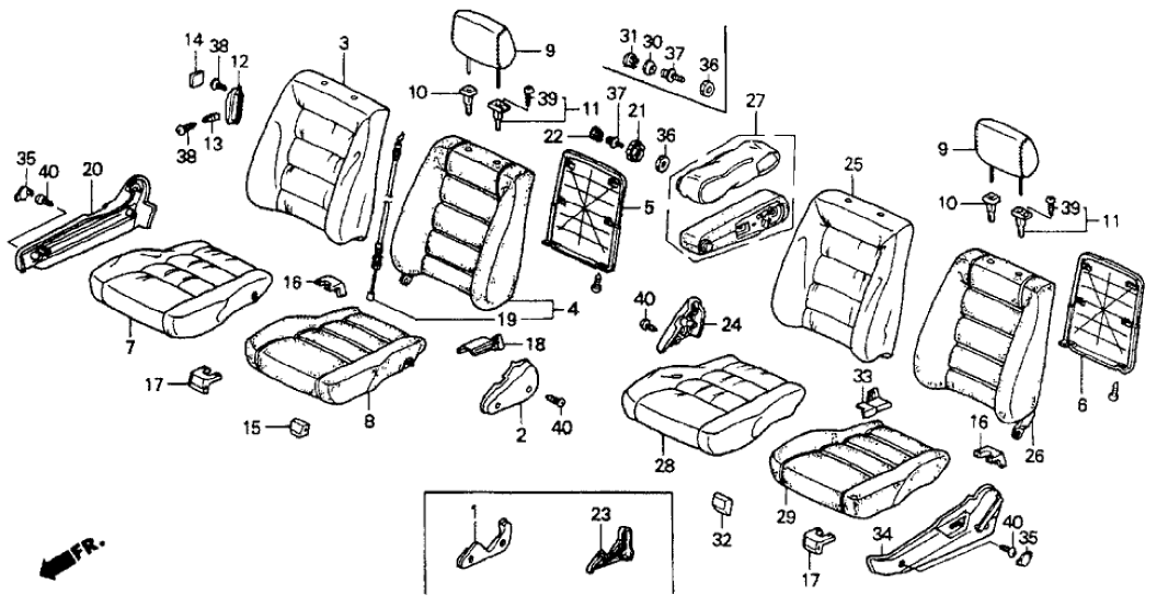 Honda 81125-SM2-Z01 Seat-Back, R. FR.