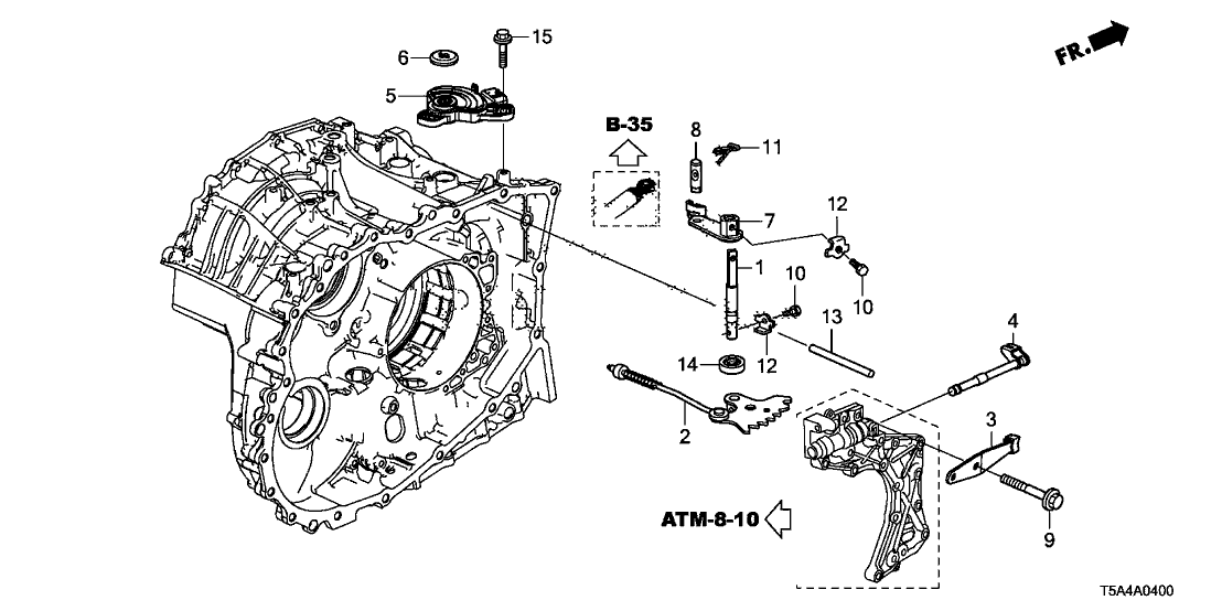 Honda 54313-T5A-951 Lever, Control