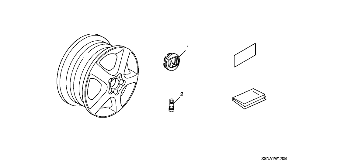 Honda 08W17-S6A-00003 Cap Assembly, Wheel Center