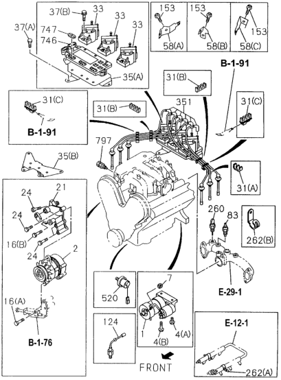 Honda 8-94208-734-0 Clip, High Tension Cable (Id=6.8)