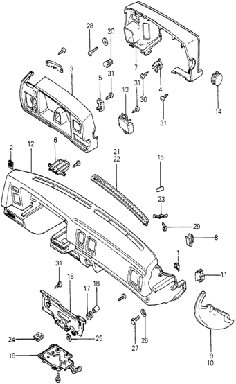 Honda 66894-692-000ZD Garnish, L. Defroster *YR35L* (CALM BROWN)