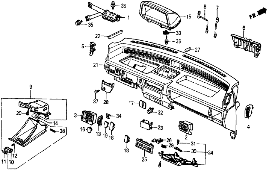 Honda 66242-SD9-000ZA Lid, Switch Hole *NH1L* (BLACK)