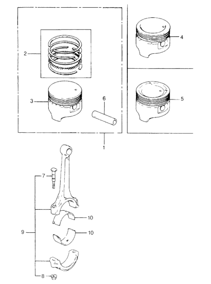 Honda 061B3-PA6-306 Piston Kit (Over Size) (0.25)