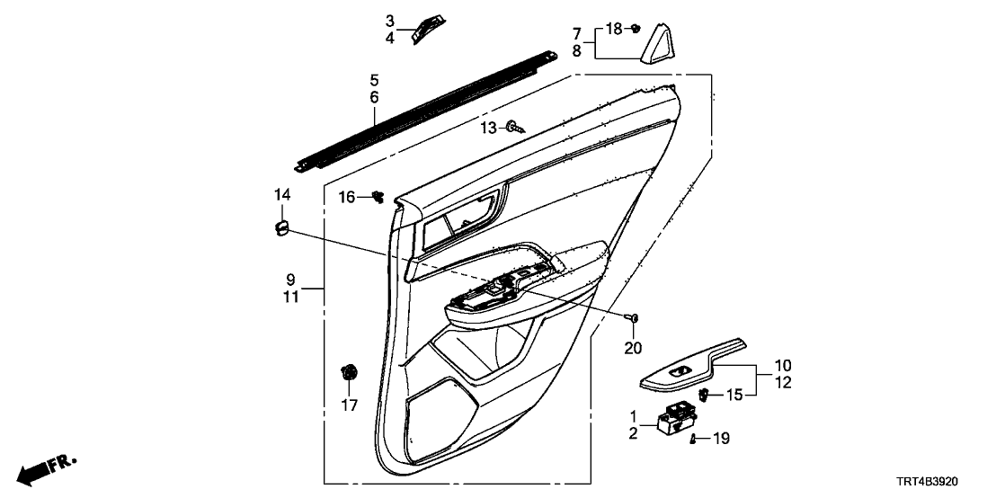 Honda 72875-TRT-A01 Weatherstrip, RR. L Door