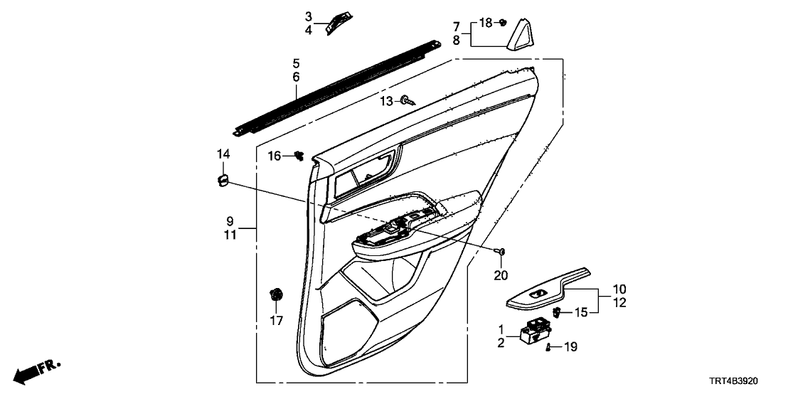 Honda 35770-TRT-A21 Switch Assembly, Rear Power Window