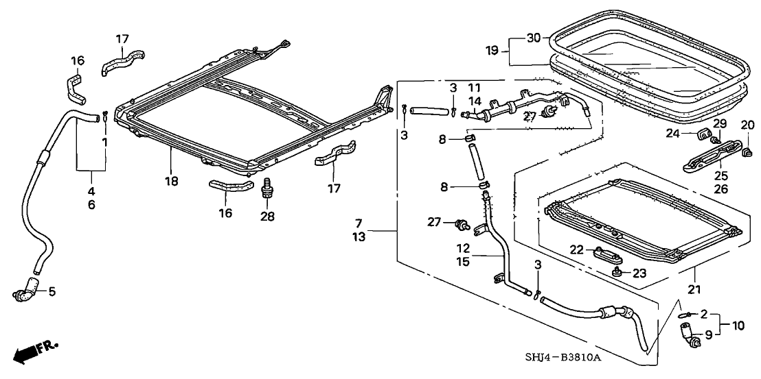 Honda 70069-SHJ-A40 Joint B, L. RR. Sunroof Drain