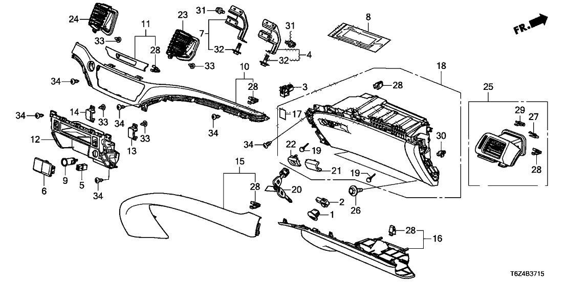 Honda 77501-T6Z-A00 Label, Trunk Main Switch