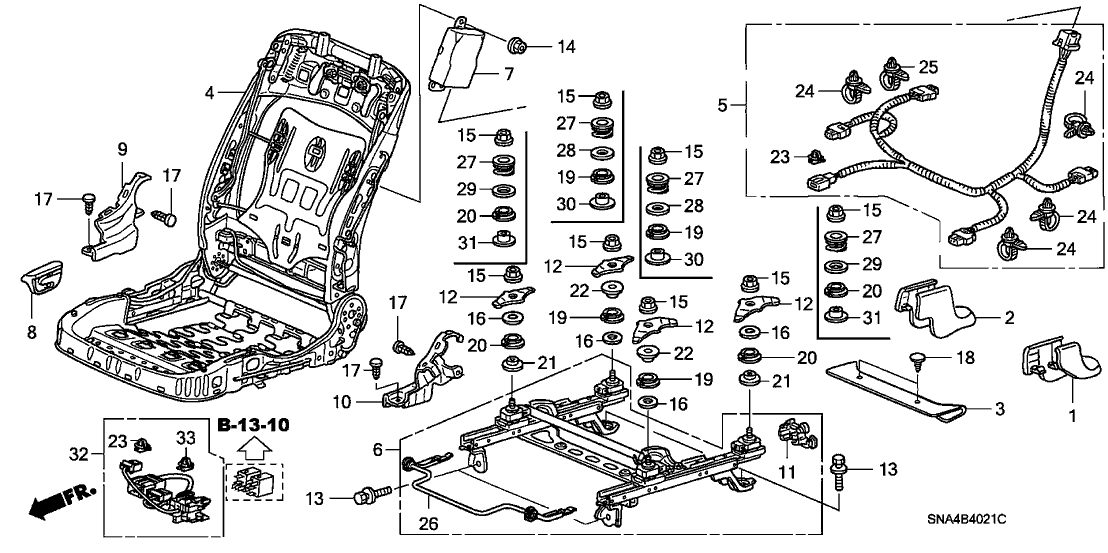 Honda 81281-SNA-A01 Spring, FR. Seat SWS