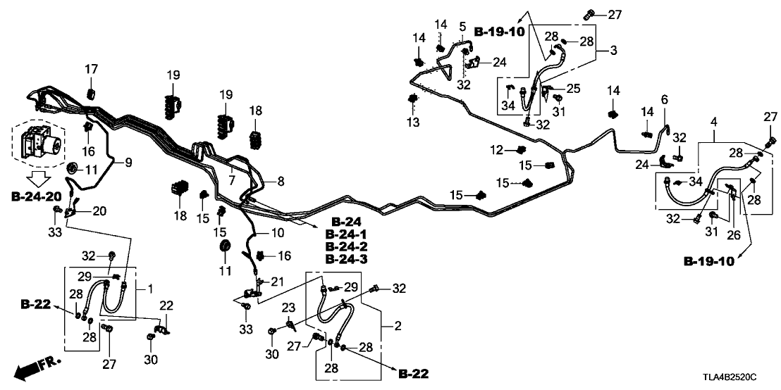 Honda 46424-TLA-A01 Bracket A, L. FR. Hose