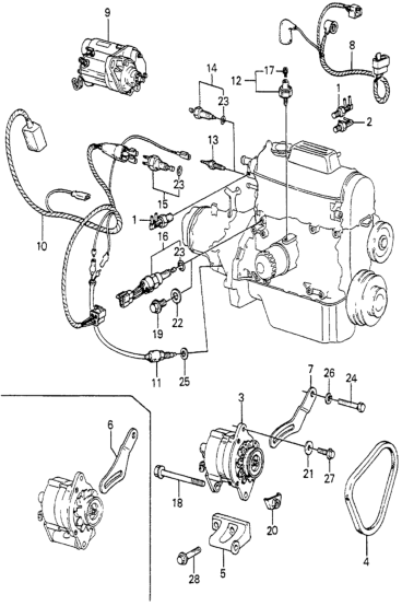 Honda 31120-PB3-000 Wire Harness, Alternator