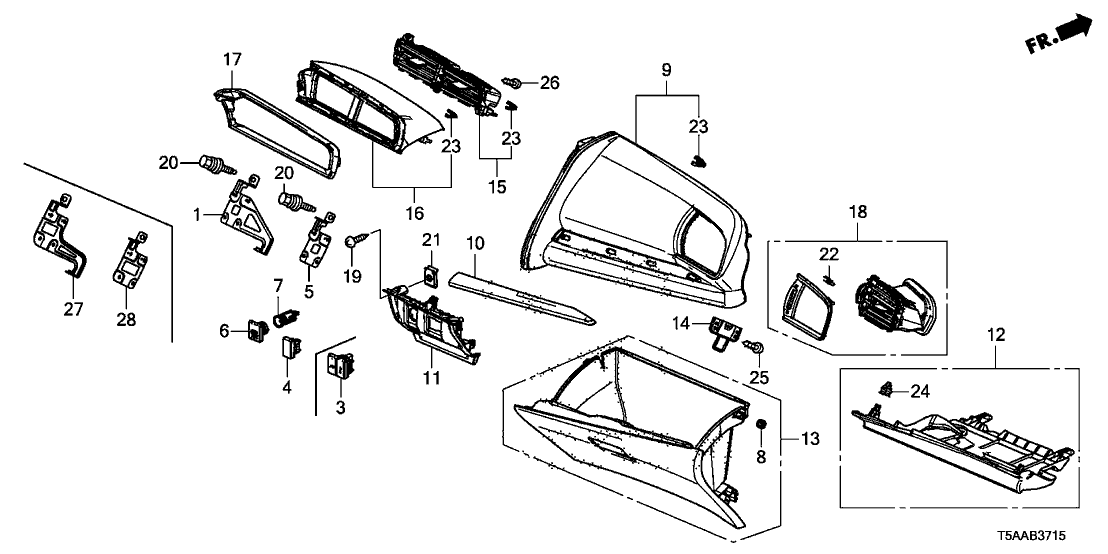 Honda 39115-T5R-A51 Holder Assy., Usb