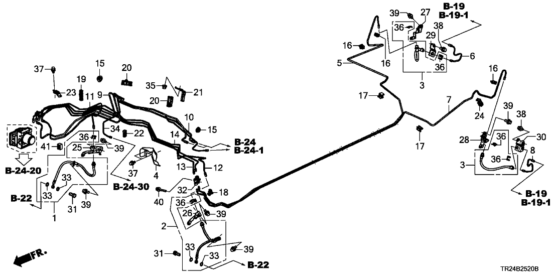 Honda 46331-TR2-A00 Pipe E, R. Brake