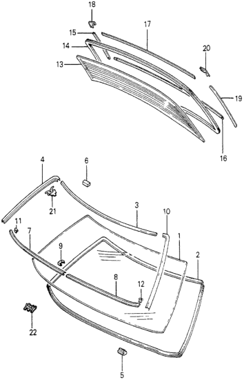 Honda 67201-692-671 Glass, Front Windshield