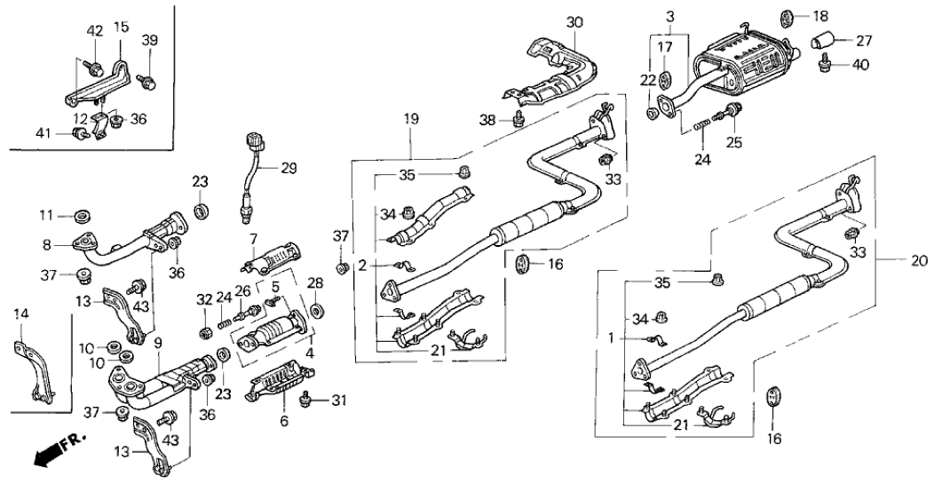 Honda 18020-SR2-X90 Insulator B Set, FR. Exhuast Pipe