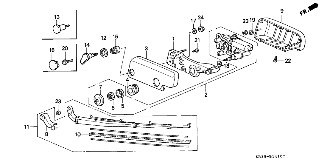 Honda 76740-SR3-003 Arm & Blade, RR. Windshield Wiper