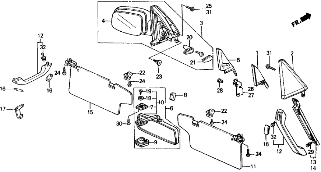 Honda 83246-SH5-A10 Bracket, L. FR. Grab Rail