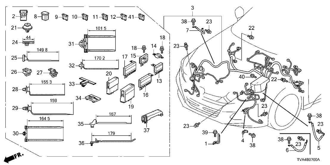 32200-TVC-A00 - Genuine Honda Wire Harness, Engine Room