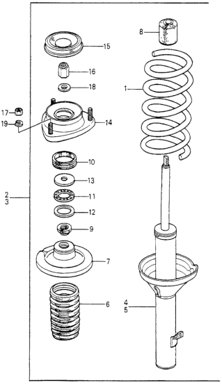 Honda 51606-689-024 Shock Absorber Unit, Left Front