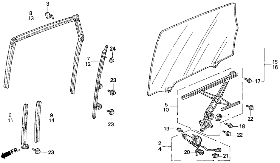 Honda 72731-SX0-003 Sash, R. RR. Door (Lower)