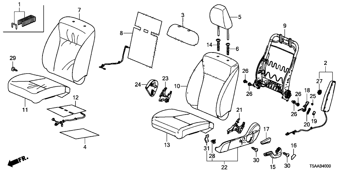 Honda 81635-T5R-A01 Spring, Reclining Lever