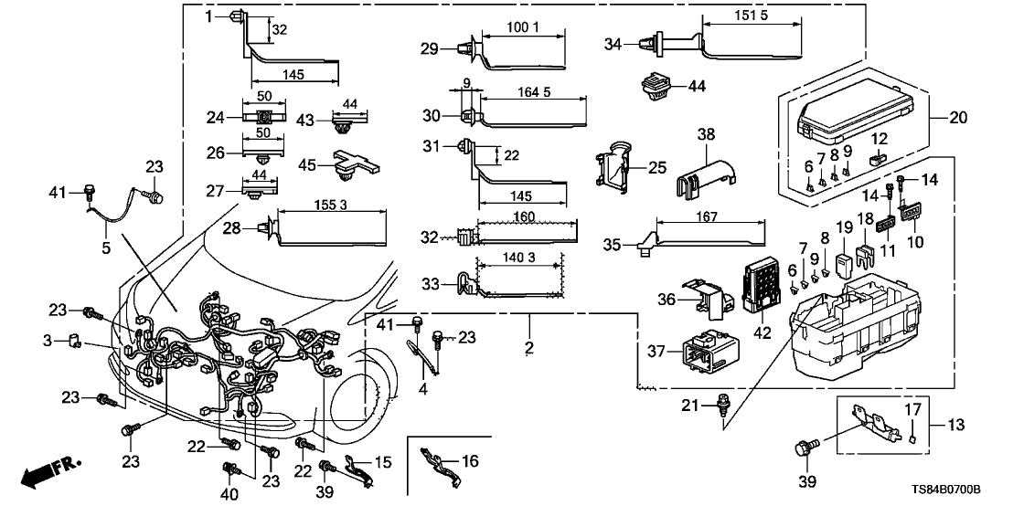 Honda 32200-TS8-A60 Wire Harness, Engine Room